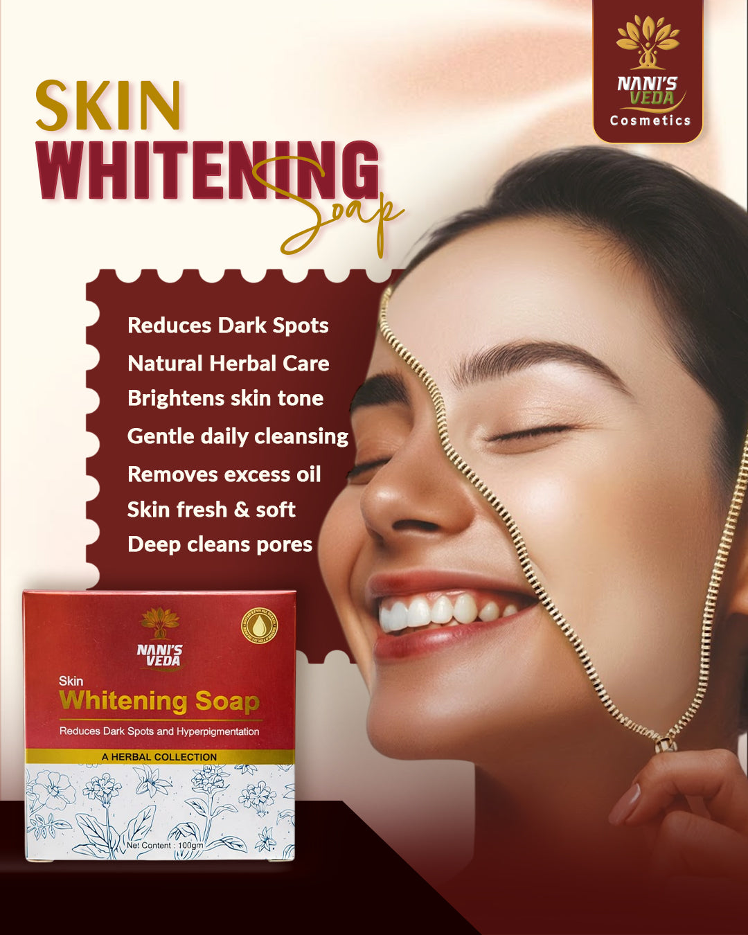 Skin Whitening Soap – Herbal Dark Spot & Hyperpigmentation Care (100g)