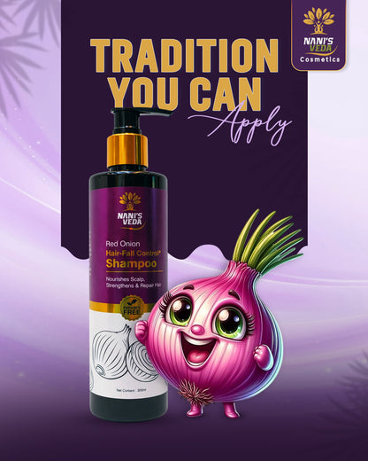Nani’s Veda Red Onion Hair-Fall Control Shampoo – 300 ml