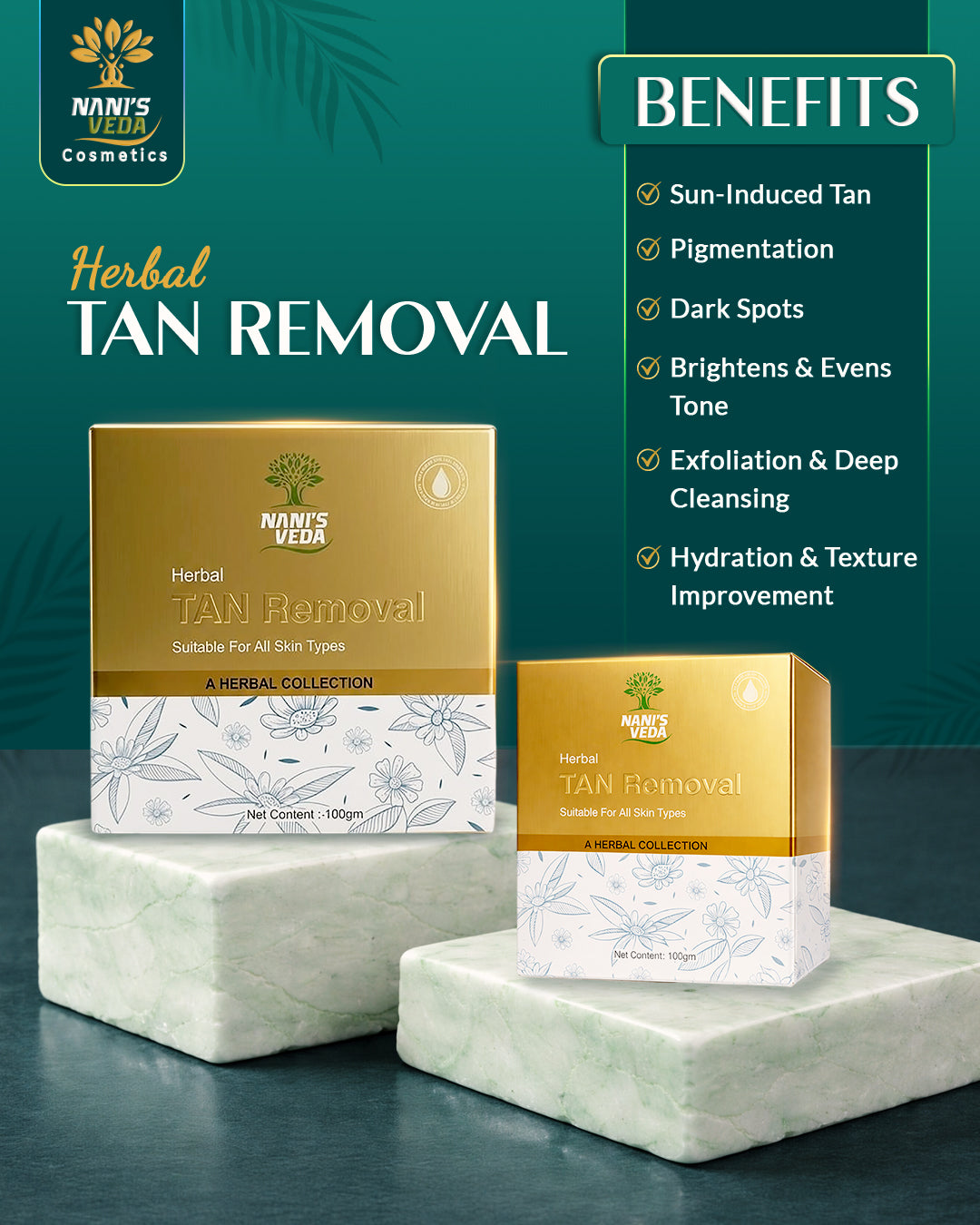 Herbal Tan Removal Soap – Skin Brightening & Deep Cleansing (100g)