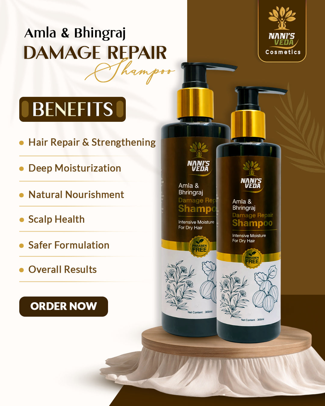 Nani’s Veda Amla & Bhringraj Damage Repair Shampoo – 300 ml