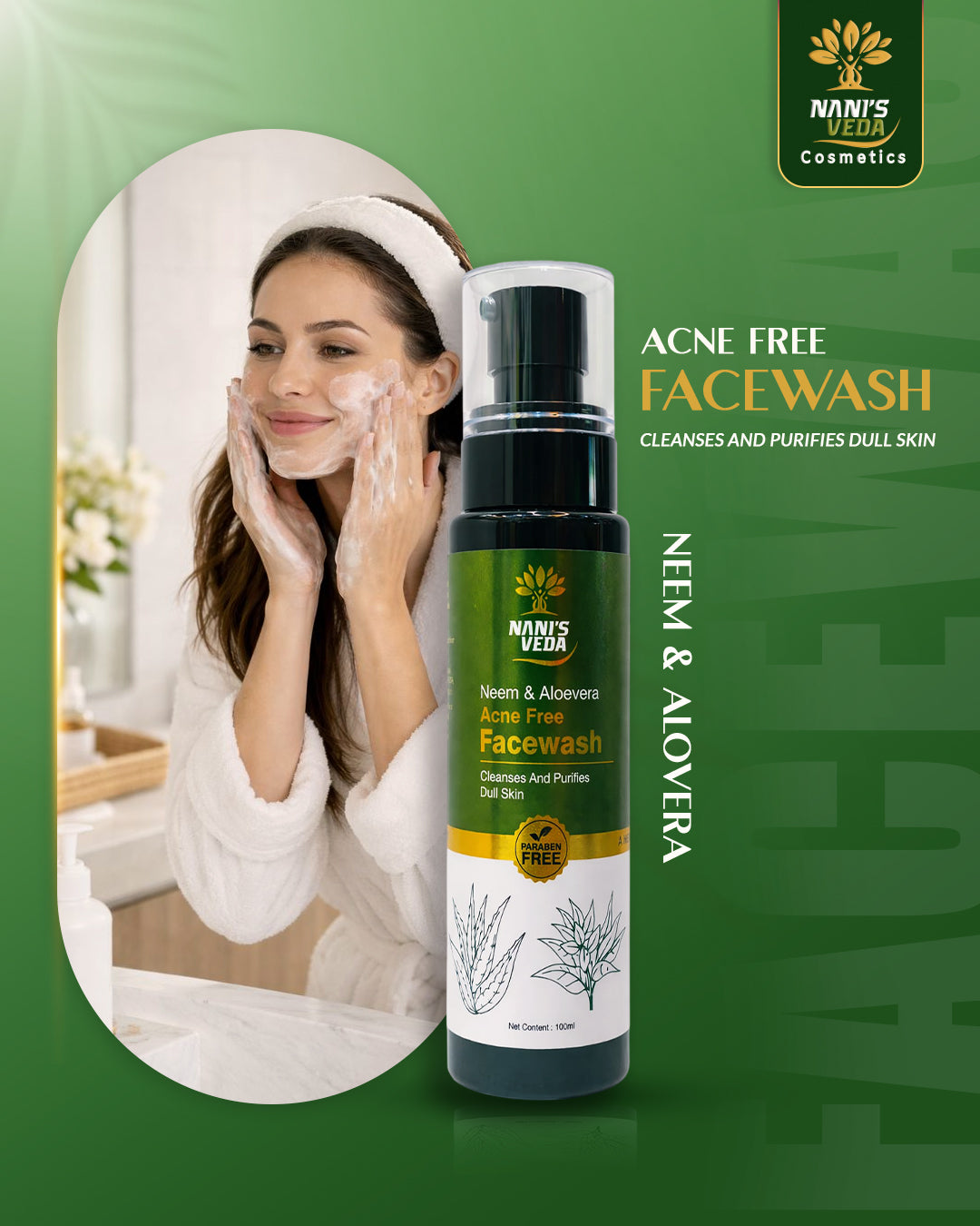 Nani’s Veda Neem & Aloe Vera Acne Free Facewash – 100 ml