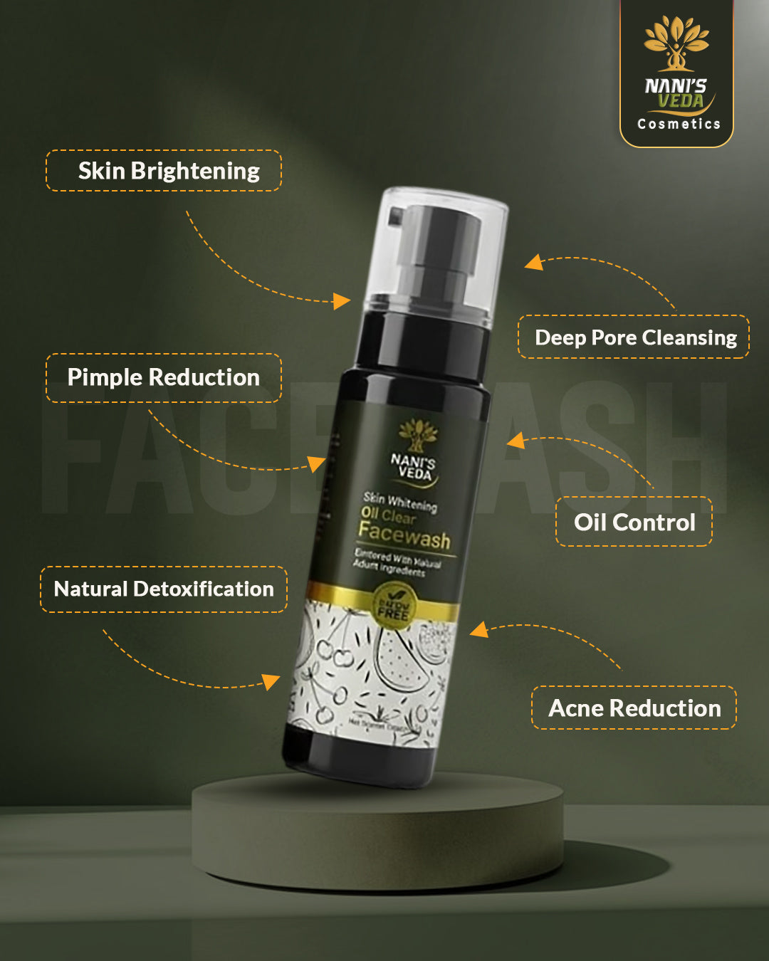 Nani’s Veda Skin Brightening Oil Clear Facewash – 100 ml