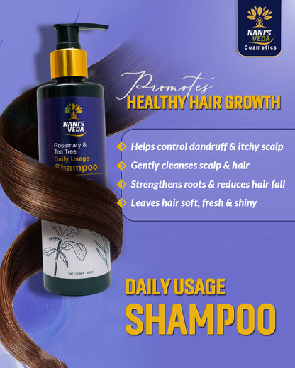 Nani’s Veda Rosemary & Tea Tree Daily Usage Shampoo – 300 ml