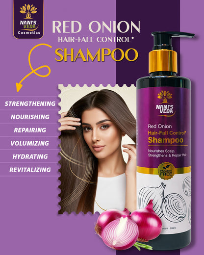 Nani’s Veda Red Onion Hair-Fall Control Shampoo – 300 ml