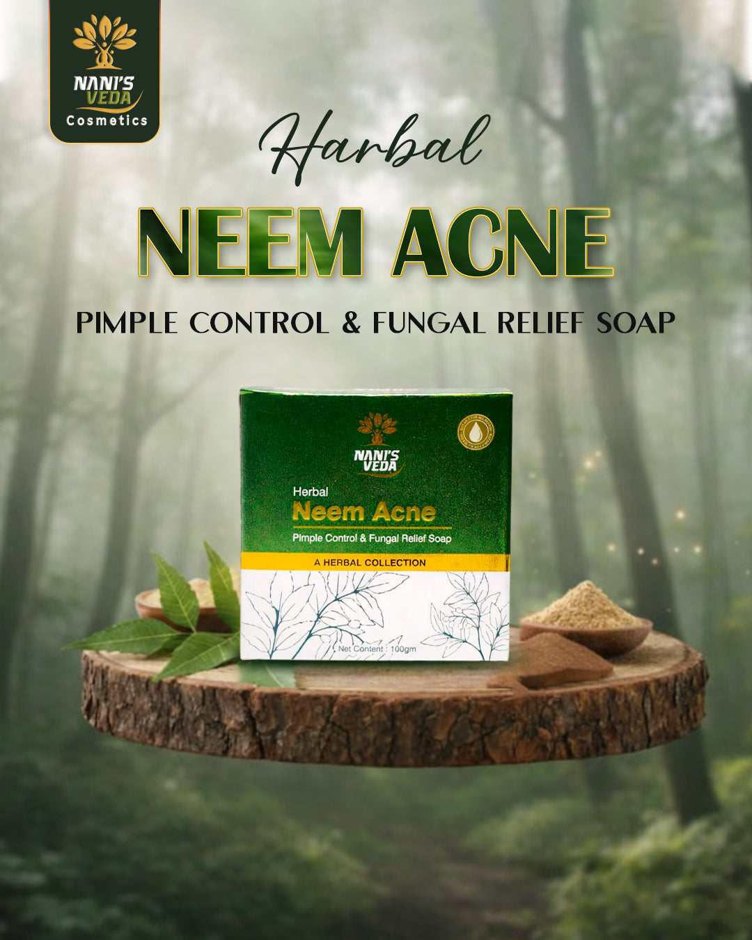 Nani’s Veda Herbal Neem Acne Soap – Pimple Control & Fungal Relief | 100g